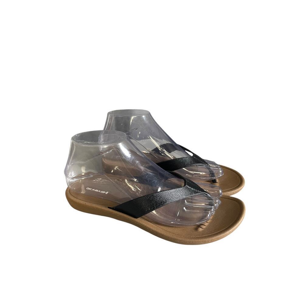 Okabashi Women’s Breeze Black Made In USA Medium (6.5-7.5) Flip Flops
